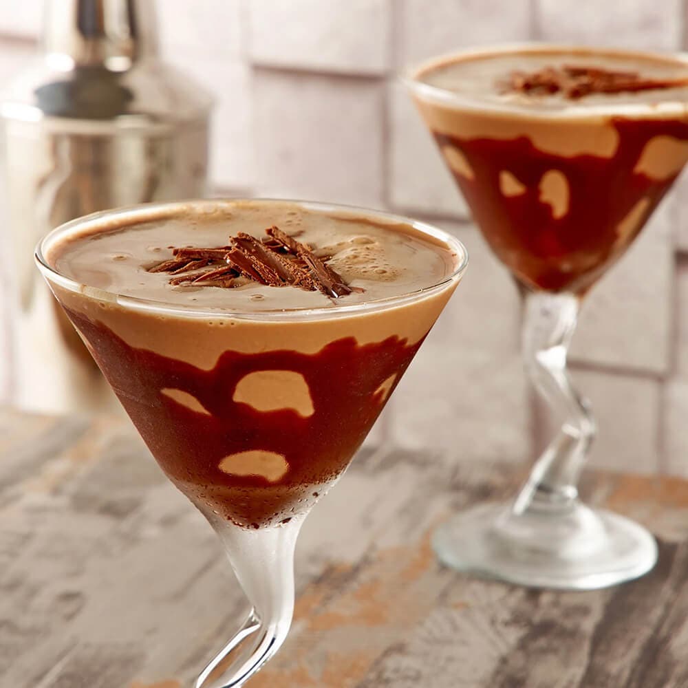 two classic chocolate martinis