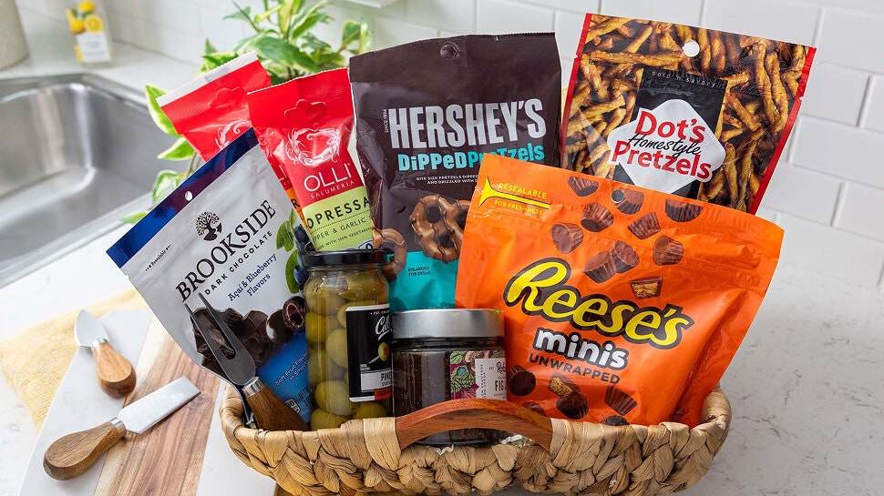 charcuterie board gift basket