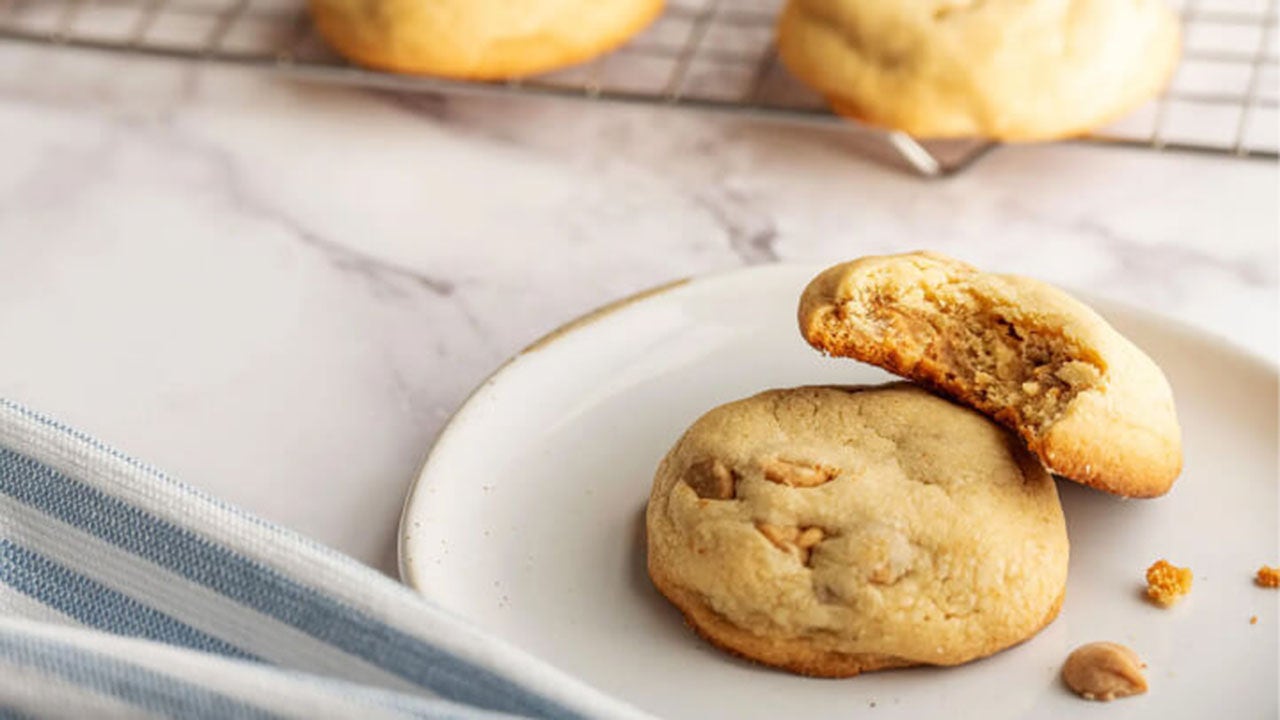 fresh batch of reeses candy double peanut butter cookies