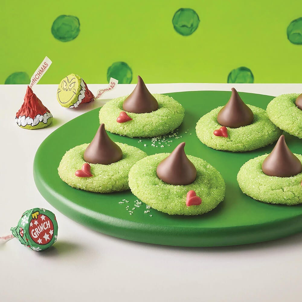 plate of freshly made grinch blossoms
