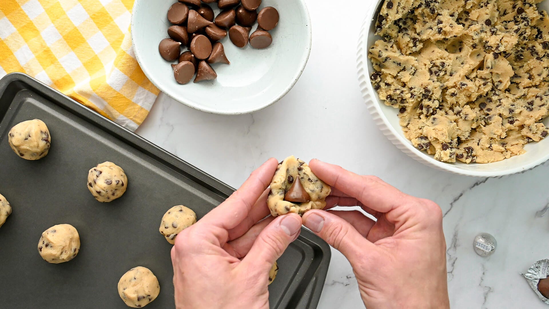 dough molded around hersheys kiss