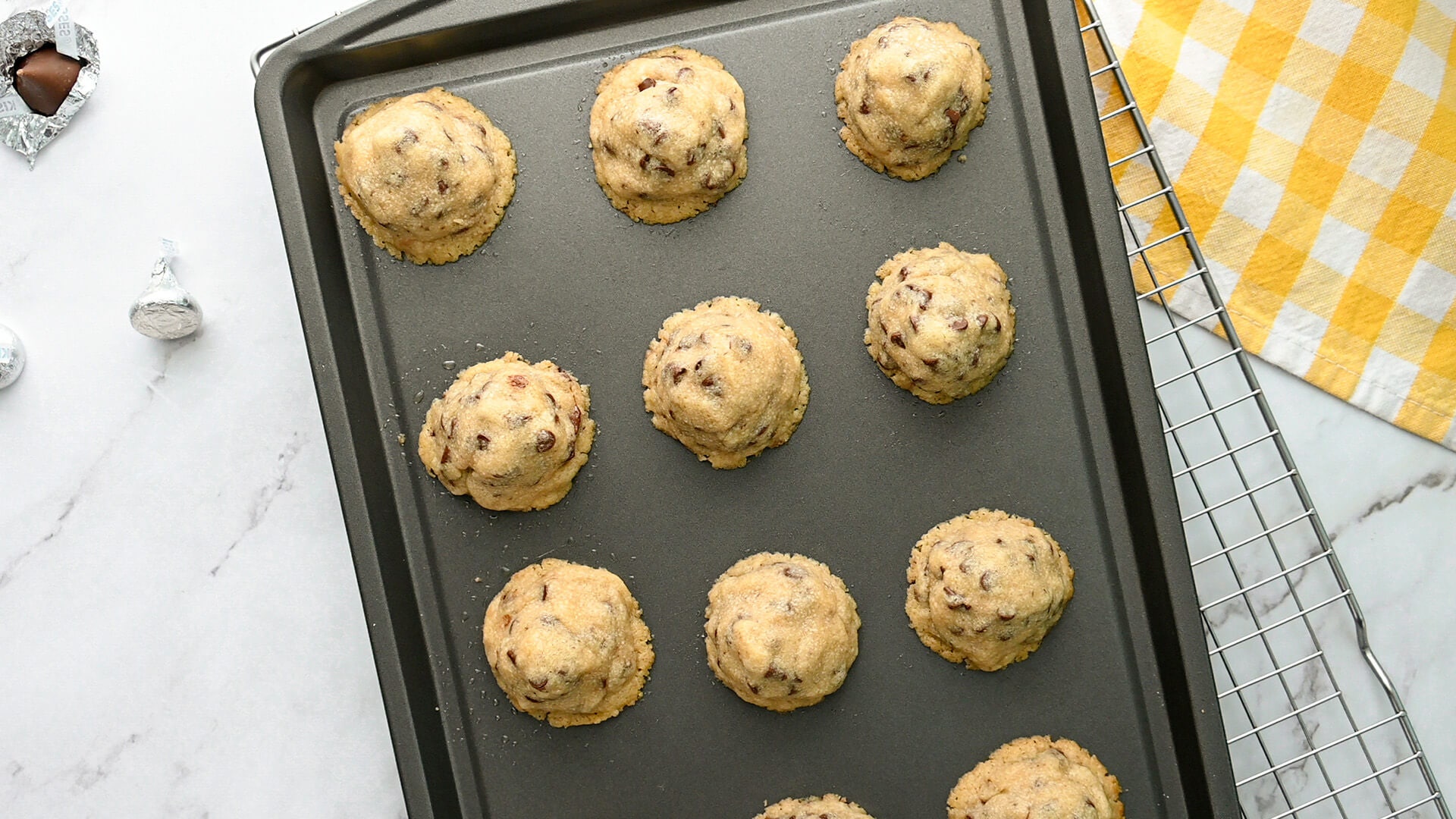 cookie dough on cookie tray