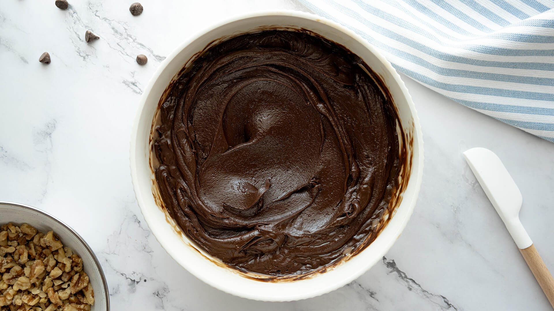 chocolate mixture in mixing bowl