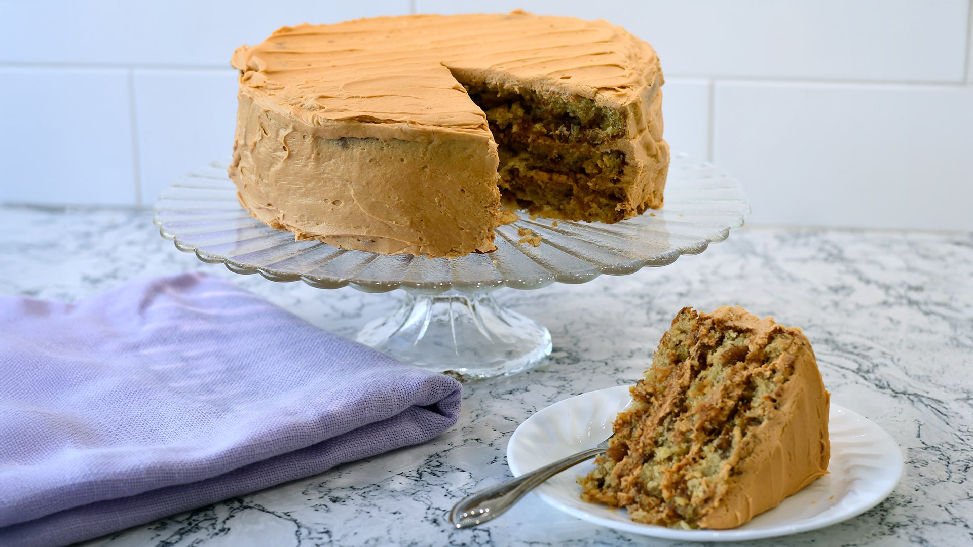 hummingbird cake with plated slice