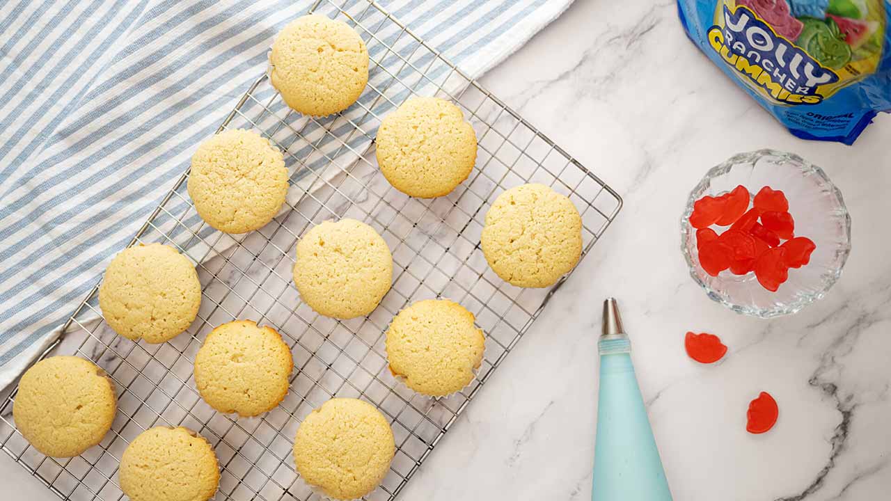 place cupcakes on a wire rack to cool