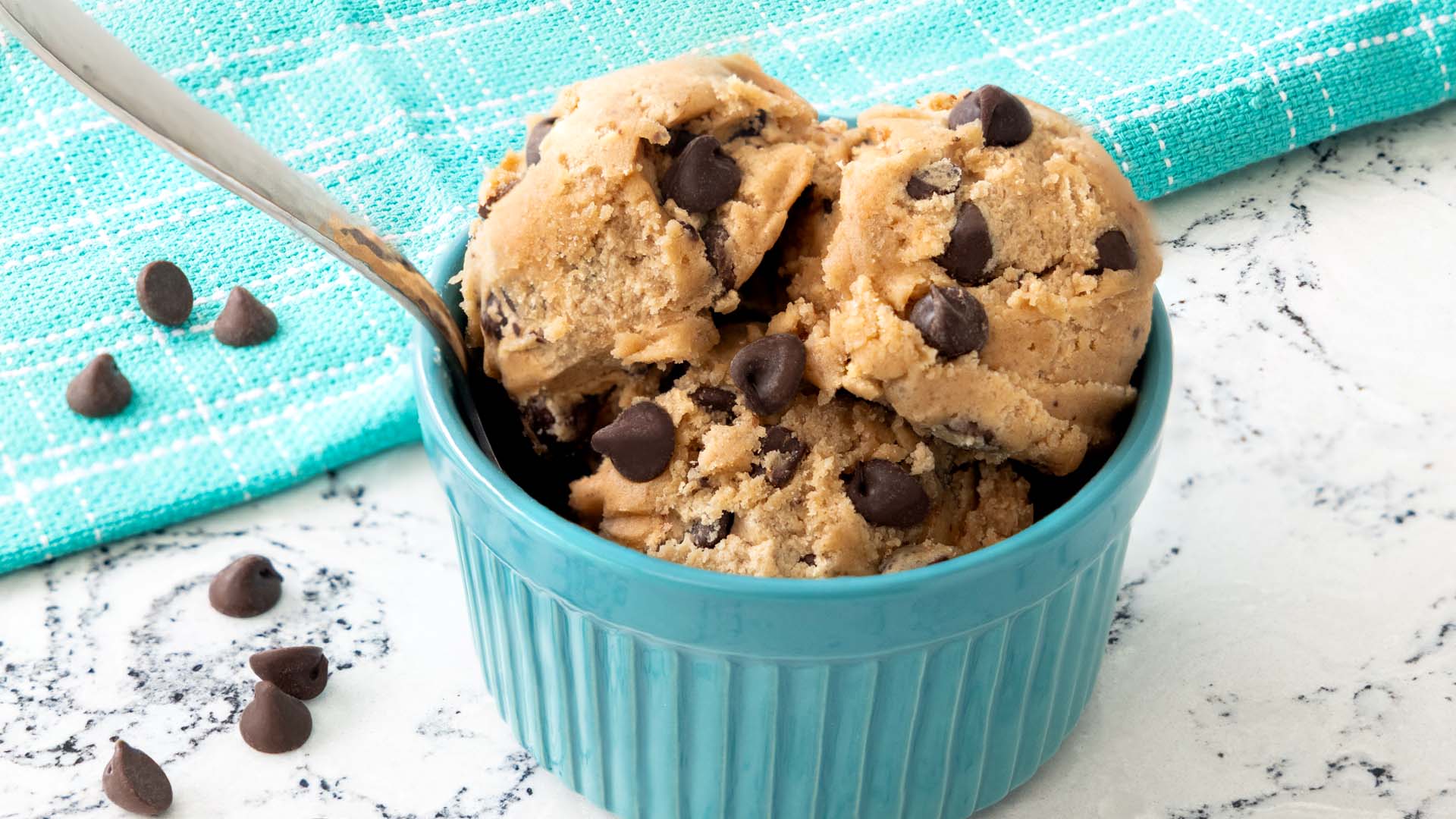 bowl of chocolate chip cookie dough