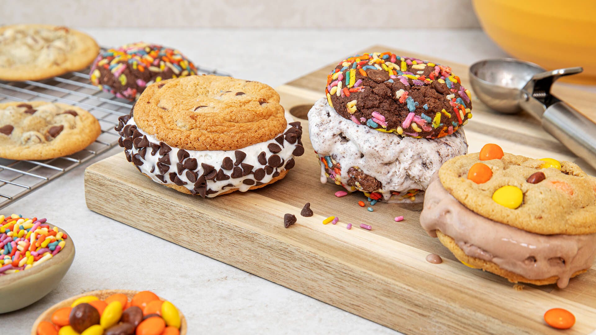 homemade ice cream sandwiches on 