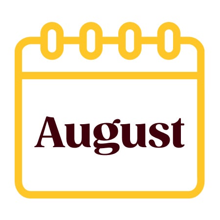 illustration of calendar opened to month of august
