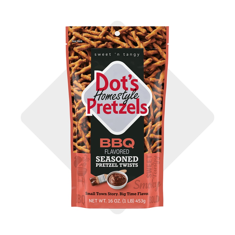 large bag of dots homestyle pretzels bbq seasoned pretzel twists