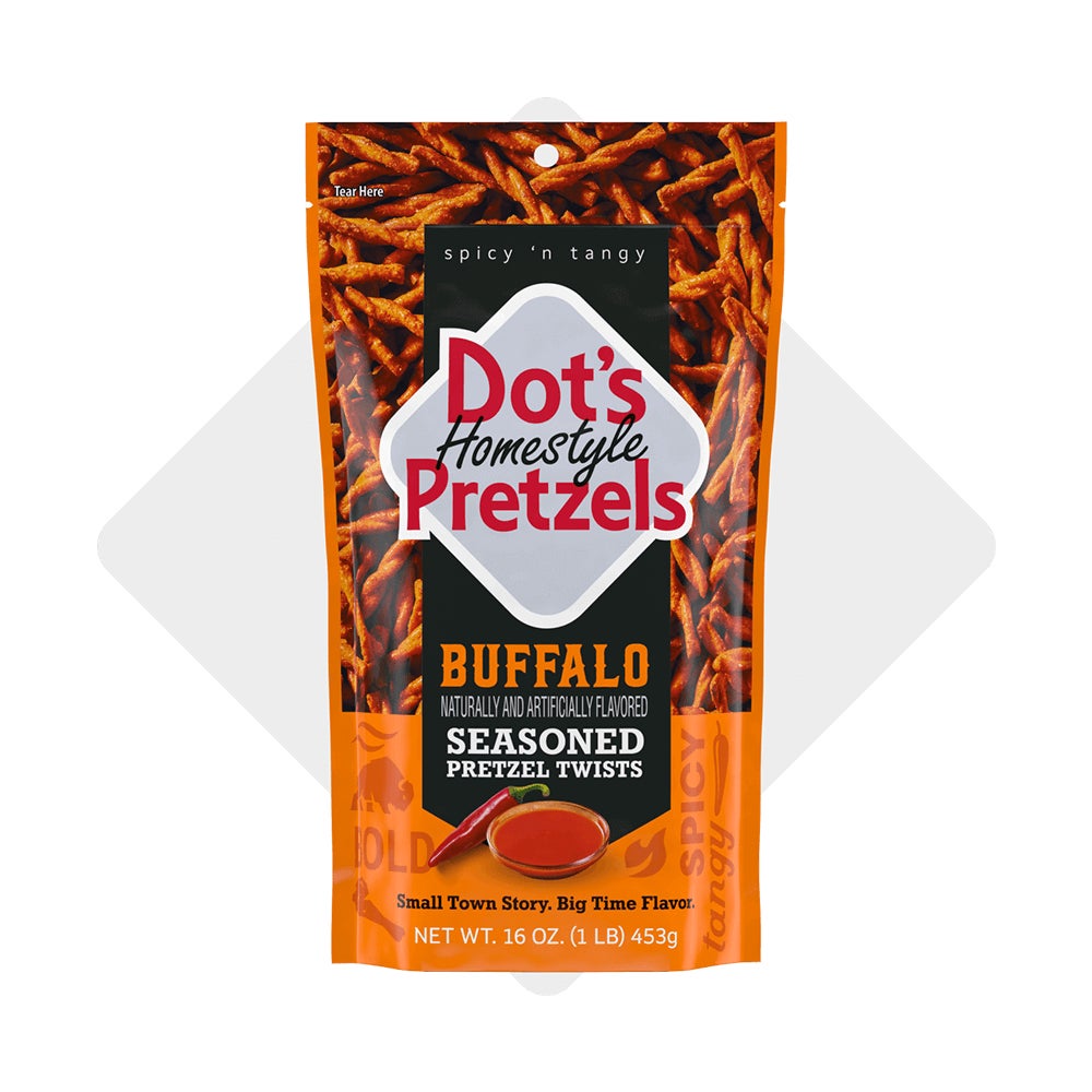 large bag of dots homestyle pretzels buffalo seasoned pretzel twists