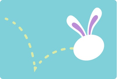 bunny hopping down a trail illustration