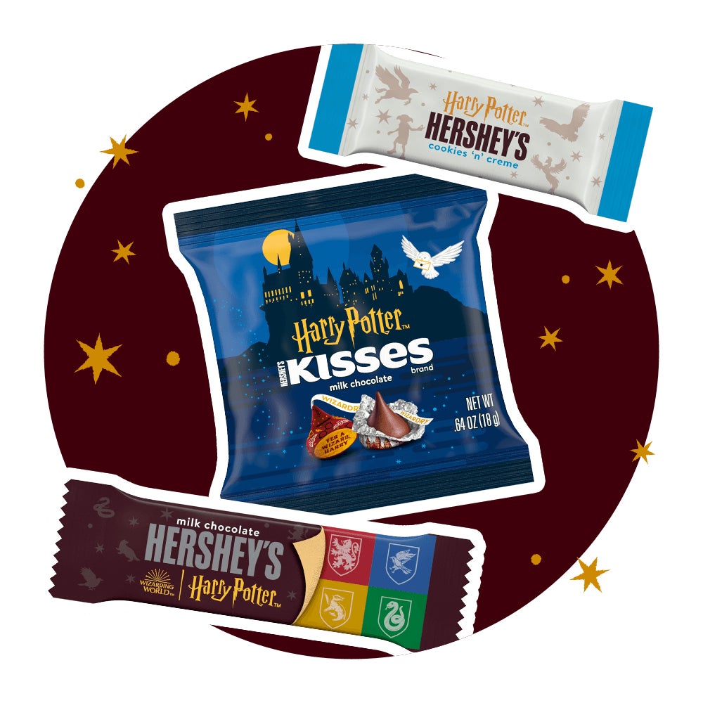 assortment of hersheys harry potter milk chocolate and cookies n creme candies