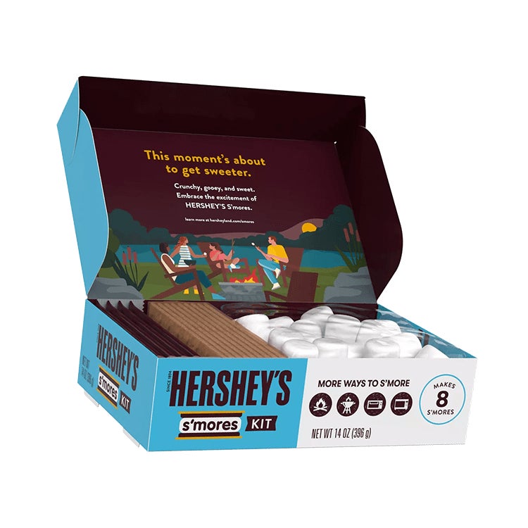 smores kit opened showcasing the ingredients