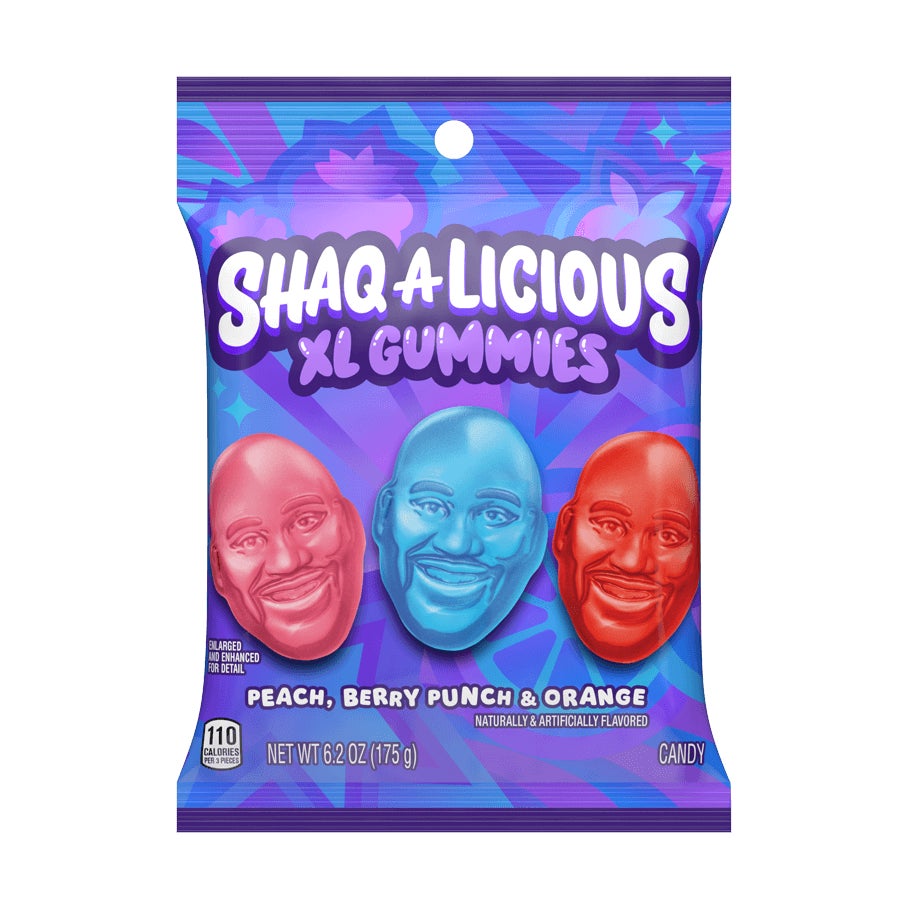 SHAQ-A-LICIOUS XL Gummies Original Flavors Candy, 6.2 oz bag - Front of Package