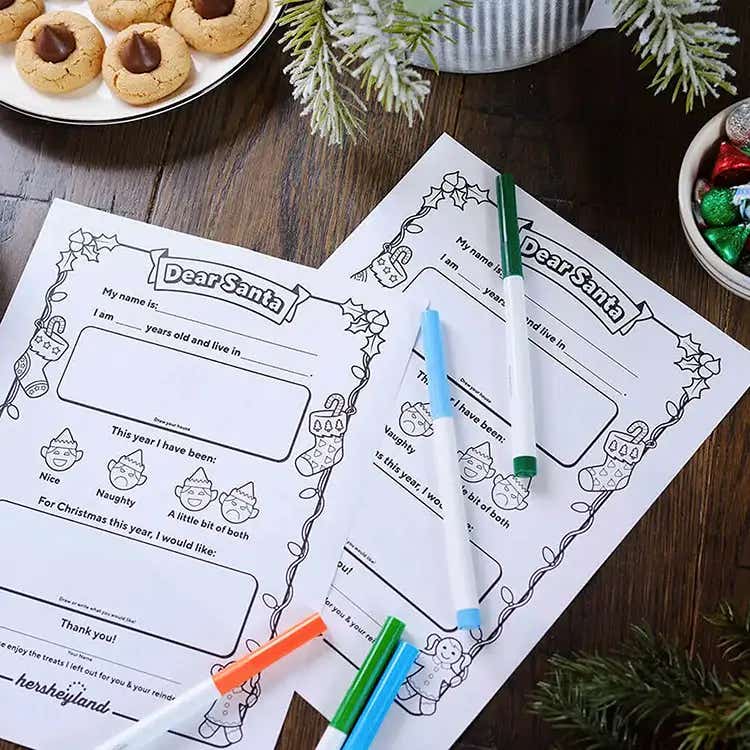 printed letters to santa claus