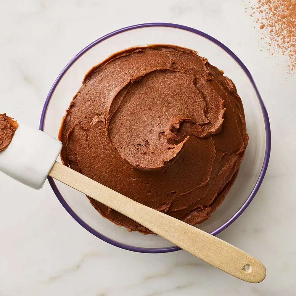 bowl of chocolate frosting