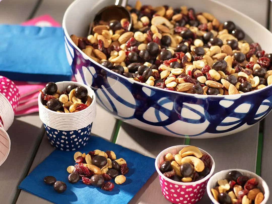 bowl of trail mix 